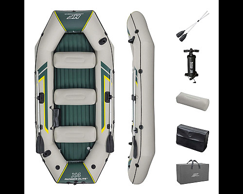 Човен надувний Bestway Hydro-Force Ranger Elite X4320 х 148 см, зелено-бежевий