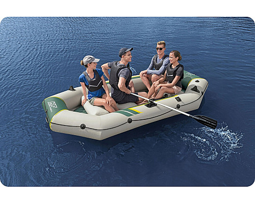 Човен надувний Bestway Hydro-Force Ranger Elite X4320 х 148 см, зелено-бежевий