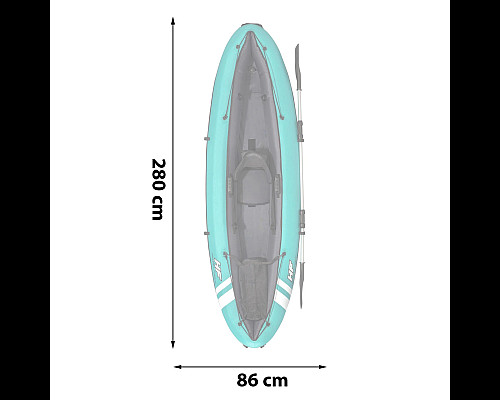 Каяк надувний Bestway Hydro-Force Ventura Elite X1 280 х 86 см, блакитно-чорний