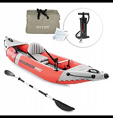 Каяк надувний Intex Excursion Pro K1 305 х 91 х 46 см, червоно-сірий