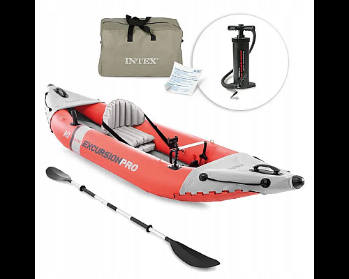 Каяк надувний Intex Excursion Pro K1 305 х 91 х 46 см, червоно-сірий