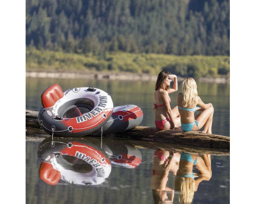 Коло надувне зі спинкою Intex 56825 River Run, біло-червоне 135 x 45 см Коло надувне зі спинкою Intex 56825 River Run, біло-червоне 135 x 45 см