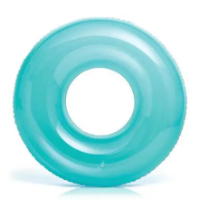 Надувний круг прозорий Intex 59260-blue (Діаметр 76см) Блакитний