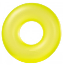 Надувний круг неоновий Intex 59262-yellow (Діаметр 91см) Жовтий