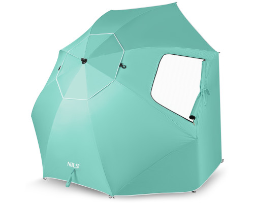 Парасоля пляжна 2-в-1 NILS CAMP NC17114 XXL 240 см, зелена