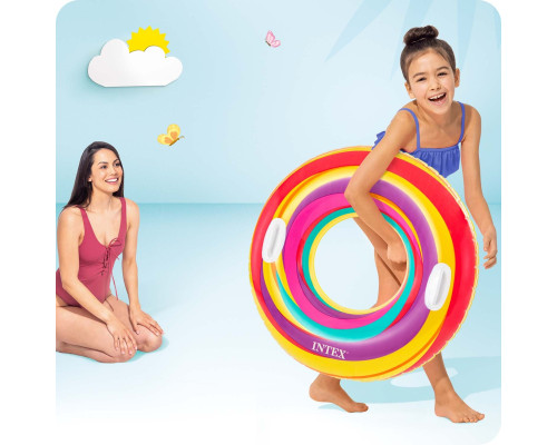 Коло надувне для плавання Intex 59256 Яскраві смуги, 91 см