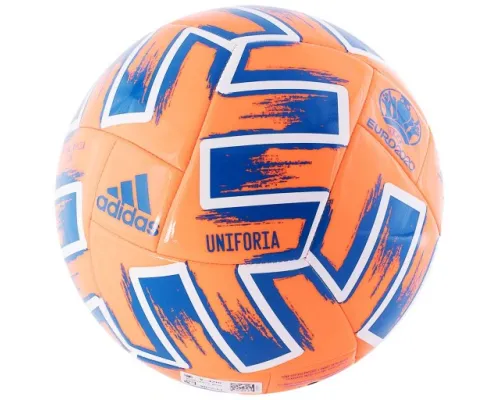 Футбольний м'яч Adidas Uniforia Club Euro 2020 r. 5 - помаранчево-блакитний Футбольний м'яч Adidas Uniforia Club Euro 2020 r. 5 - помаранчево-блакитний
