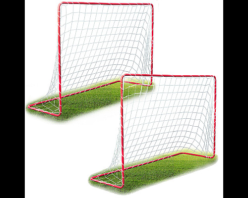 Ворота футбольні Neo-Sport 183 x 122 x 61 см, червоно-білі 2 шт.