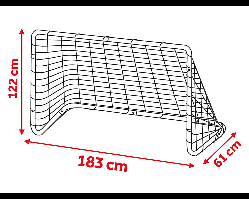 Ворота футбольні Neo-Sport 183 x 122 x 61 см, червоно-білі 2 шт.