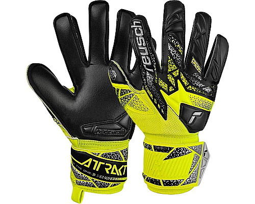 Рукавички воротарські Reusch Attrakt Silver Junior 5572215 2025 р.5,5, жовто-чорний