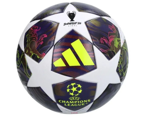 Футбольний м'яч Adidas UCL League Junior 290g 2026 Budapest, розмір 5, фіолетово-білий