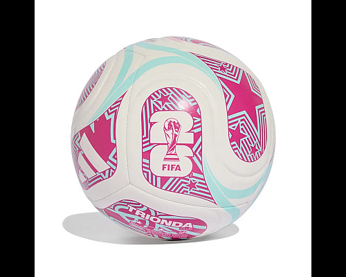 Футбольний м'яч Adidas FIFA World Cup 26™ Trionda Club розмір 5, біло-рожевий