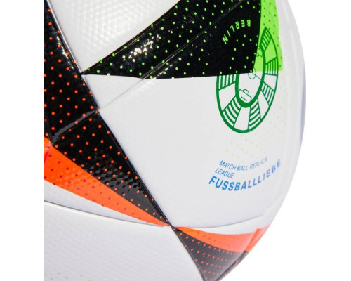 М'яч футбольний Adidas Euro24 Fussballiebe League IN9367 розмір 5, біло-чорний М'яч футбольний Adidas Euro24 Fussballiebe League IN9367 розмір 5, біло-чорний
