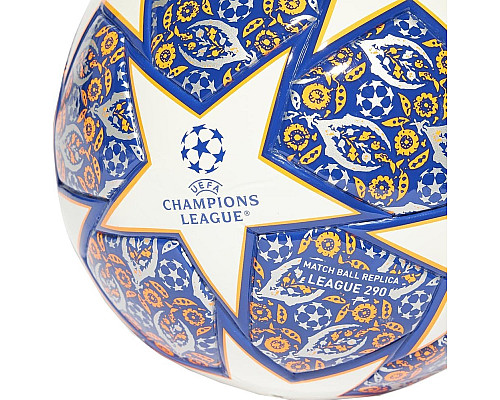 М'яч футбольний Adidas Junior UCL League Istanbul 290 HU1575 розмір 4, синьо-білий