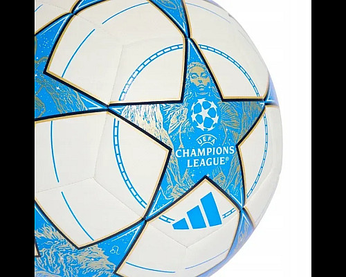 Футбольний м'яч Adidas UCL Training 25/26 League Stage розмір 3, біло-блакитний