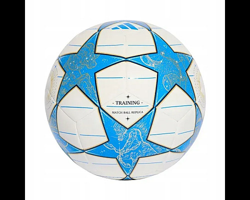 Футбольний м'яч Adidas UCL Training 25/26 League Stage розмір 4, біло-блакитний