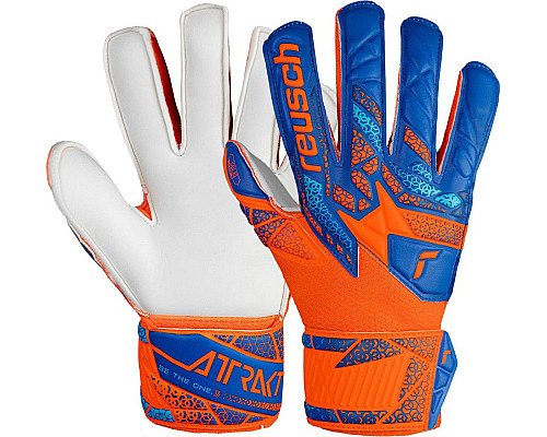 Рукавички воротарські Reusch Attrakt Solid Finger Support Junior 5472510 2290 р.8, синьо-помаранчеві