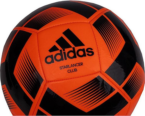 М'яч футбольний Adidas Starlancer Club Ball IA0973 розмір 4, чорно-помаранчевий