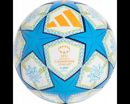 Футбольний м'яч Adidas UWCL League 2025 Munich розмір 5, біло-блакитний