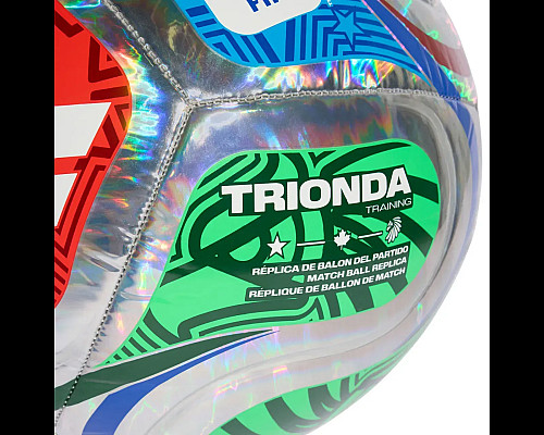 Футбольний м'яч Adidas World Cup 26 Trionda Training Foil розмір 5, сріблясто-синій