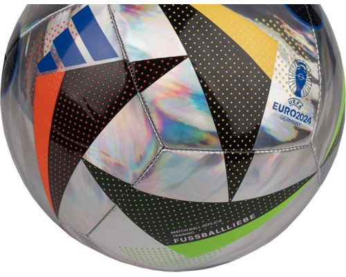 Футбольний м'яч Adidas Euro24 Fussballliebe Training Foil сріблястий IN9368 розмір 4 Футбольний м'яч Adidas Euro24 Fussballliebe Training Foil сріблястий IN9368 розмір 4