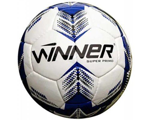 М'яч для футболу Winner Super Primo, розмір 5, біло-синій