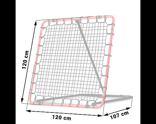 Сітка тренувальна для футболу Neo-Sport NS-491 Rebounder 120 x 120 х 107 см, червона