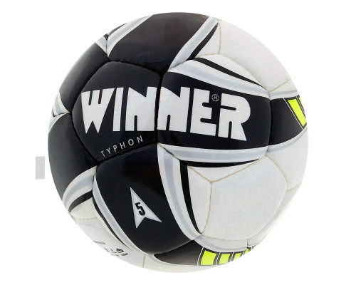 М'яч для футболу Winner Typhon, розмір 5, біло-чорний