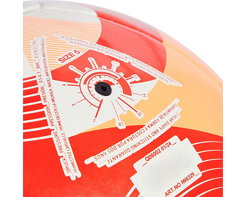 М'яч футбольний Adidas Olympic 24 Club IW6329 розмір 5, біло-червоний