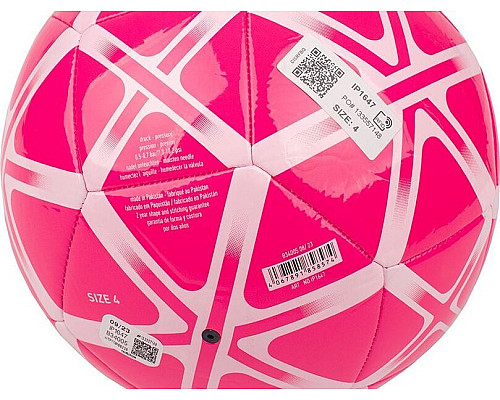 М'яч футбольний Adidas Starlancer Club IP1647 розмір 4, рожево-білий