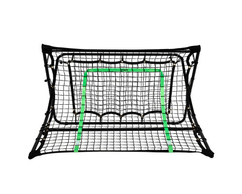 Сітка тренувальна для футболу VIRTUFIT REBOUNDER COMBI KICKBACK 113 х 106 х 61 см, чорно-зелена