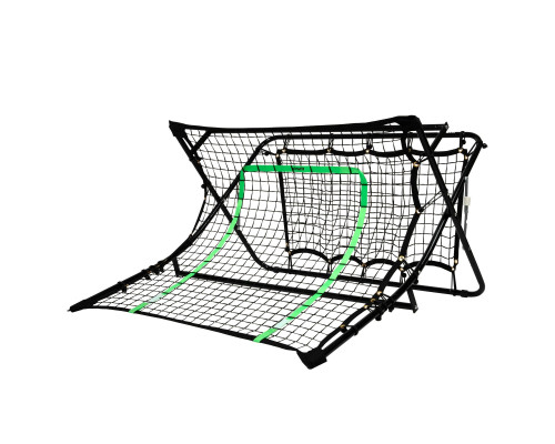 Сітка тренувальна для футболу VIRTUFIT REBOUNDER COMBI KICKBACK 113 х 106 х 61 см, чорно-зелена