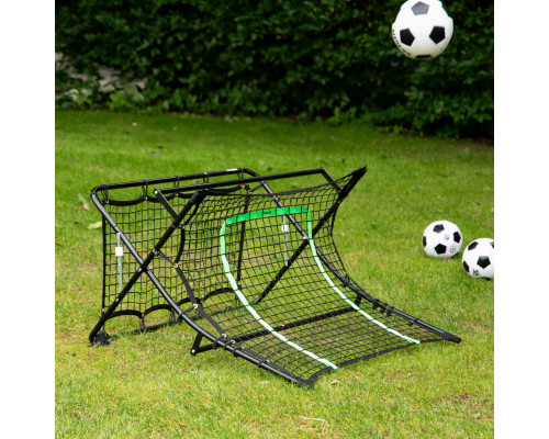 Сітка тренувальна для футболу VIRTUFIT REBOUNDER COMBI KICKBACK 113 х 106 х 61 см, чорно-зелена