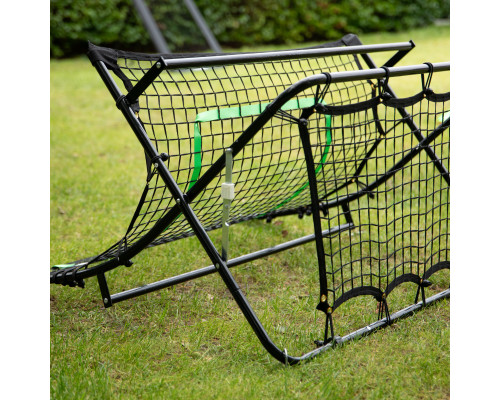 Сітка тренувальна для футболу VIRTUFIT REBOUNDER COMBI KICKBACK 113 х 106 х 61 см, чорно-зелена