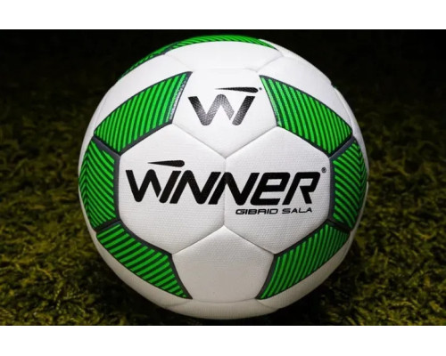 М'яч для футзалу Winner Gibrid Sala розмір 4, біло-зелений