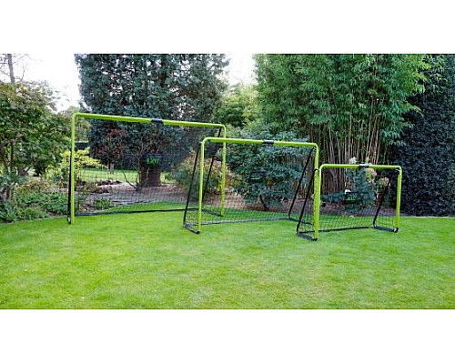 Ворота футбольні EXIT Tempo 300 х 200 см, чорно-зелені