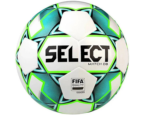М'яч футбольний Select MATCH DB FIFA v23 розмір 5, біло-зелений