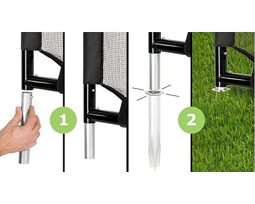 Ворота футбольні EXIT Coppa 220 х 170 см, чорні