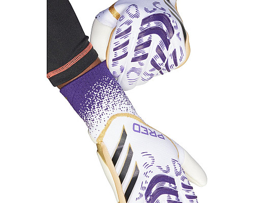 Рукавички воротарські Adidas Predator GL Pro JZ5787 р. 11, біло-фіолетові