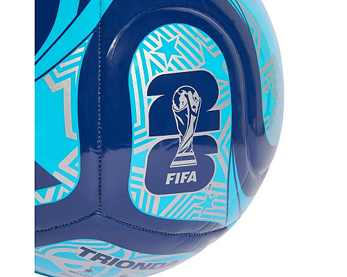 М'яч футбольний Adidas World Cup 26 Trionda Club розмір 5, синій