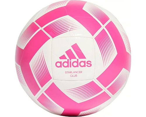 М'яч футбольний Adidas Starlancer Club IB7719 розмір 5, біло-рожевий