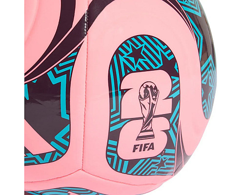 М'яч футбольний Adidas World Cup 26 Trionda Club розмір 5, рожево-синій