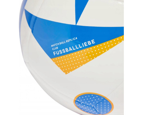 М'яч футбольний Adidas Euro24 Club Fussballliebe IN9371 розмір 4, біло-блакитний М'яч футбольний Adidas Euro24 Club Fussballliebe IN9371 розмір 4, біло-блакитний