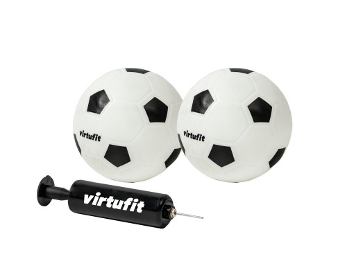 Ворота футбольні VIRTUFIT з м'ячем та насосом 92 х 48 х 64 см, чорно-білі