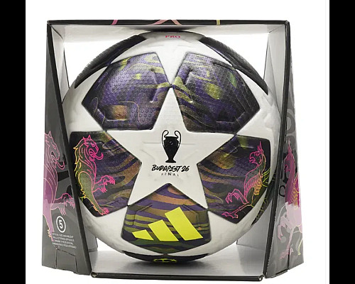 Офіційний футбольний м'яч Adidas UCL PRO 2026 Finale OMB розмір 5, біло-фіолетовий