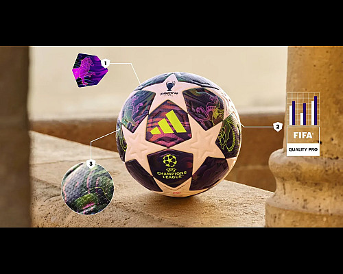 Офіційний футбольний м'яч Adidas UCL PRO 2026 Finale OMB розмір 5, біло-фіолетовий