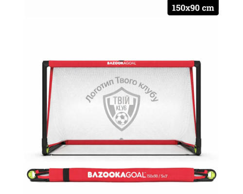 Ворота футбольні BazookaGoal 150 х 90 см 4шт, червоно-білі