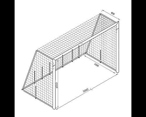 Ворота футбольні Yakimasport BR0003 300 x 155 см, білі