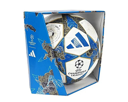 Офіційний футбольний м'яч Adidas UCL PRO 2025 League Stage OMB розмір 5, біло-синя