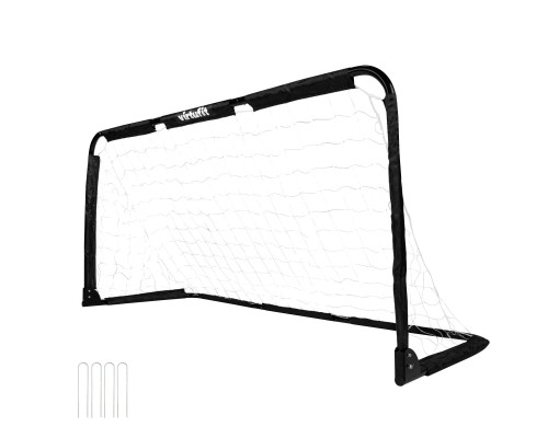 Ворота футбольні  складані VIRTUFIT 200 х 100 см, чорні